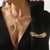 Twist Snake Charm Neck Chain Necklace Alloy Crafted Neckchain Jewellery For Contemporary Fashion Lovers