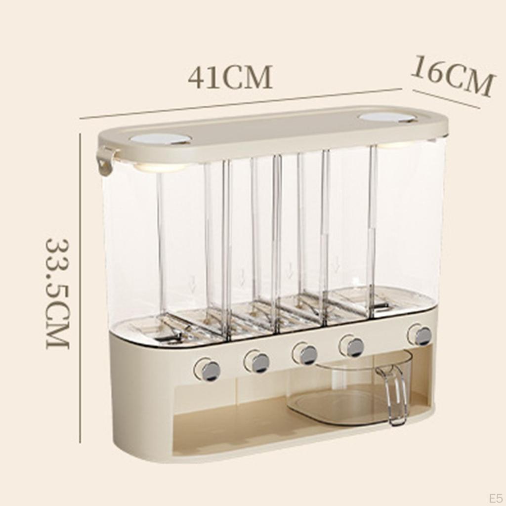 Cereal Dispenser Rice Storage Bucket Divided 10kg Large Multifunctional Dry Food