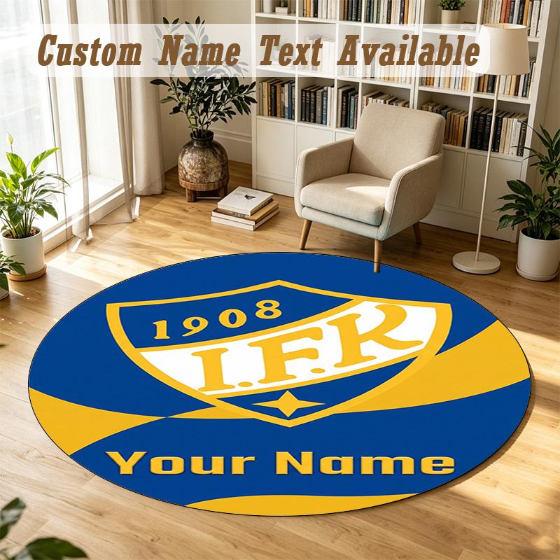 Round Rug Custom Nameifk Göteborg Pattern Non Slip Carpet Home Floor Decor