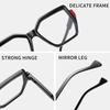 Vaneasel 1pc women's large frame trapezoidal gradient color trend fashion anti-blue light glasses daily reading frame glasses
