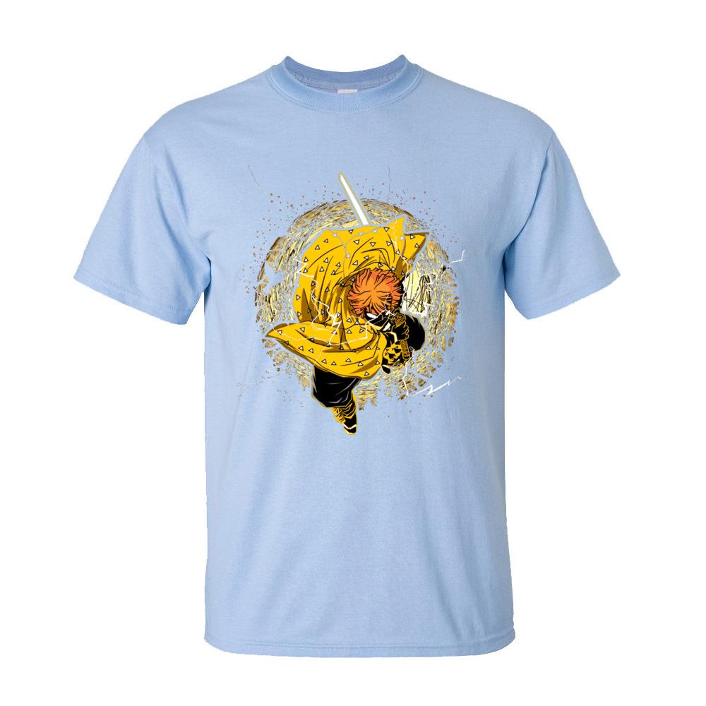 Men Tops  Tees Thunder Breathing Sleeping Zenitsu Attack Lovers Day 100 Cotton O Neck Mens T Shirt TeeShirts Anime