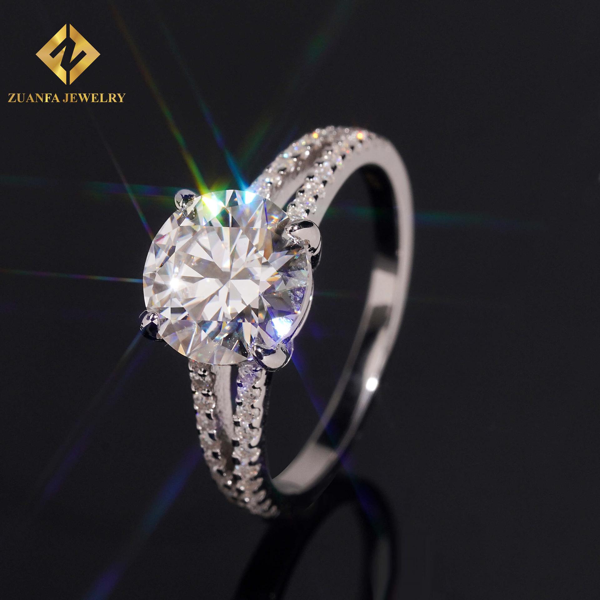 

925 Silver Moissanite Cross Explosion Style Wedding Ring, Full Pave, 3 Carat, Fashionable Design, Passes Diamond Tester. Size 8