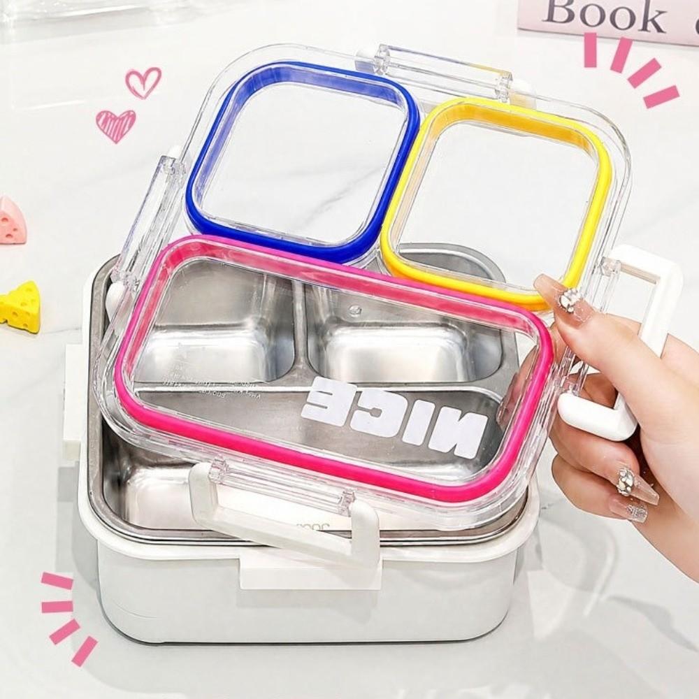 Thermal Insulation Bento Box 304 Stainless Steel Food Container Divided Lunch Box  For Meal Prep
