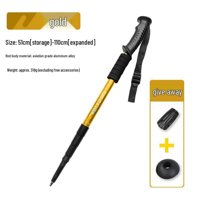 Newcastle Aluminum Alloy Shock-Absorbing Straight Handle Trekking Pole (Four-Section, Telescopic) G103