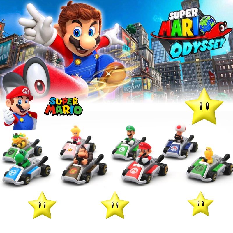 Super Mario Party Go-kart Toy Set With 8 Collectible Figures And Display Box