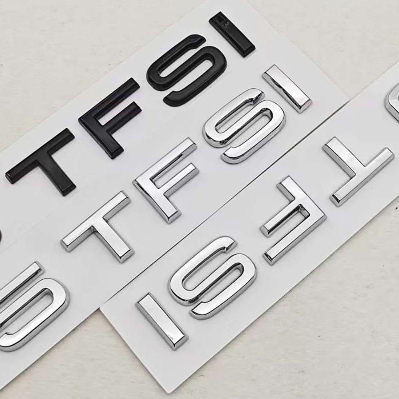 2026 3D ABS Chrome Black Car Letters Logo 30 TFSI 35TFSI Badge Rear Trunk Stickers For AQ4 A3 A4 Q3 Q5 Sportback Auto Accessories