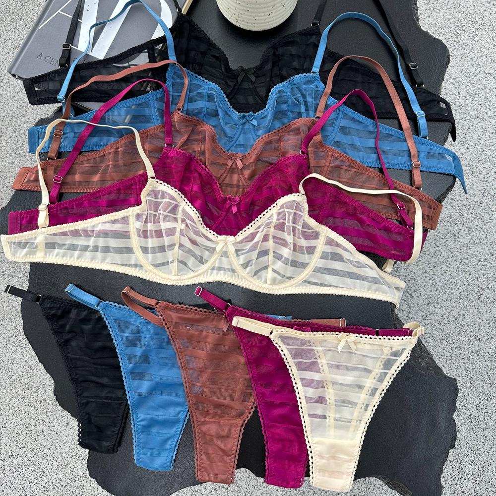 2025 Women's European & American Sexy Lace Lingerie Bra Set - French Style for a Sleek Look