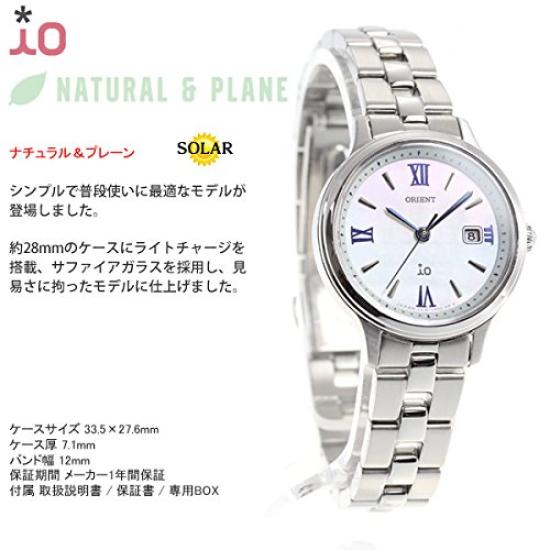 Orient iO SOLAR Solar Made In with White Watch, Japan, Manufacturer's Warranty, RN-WG0007A, Women's,