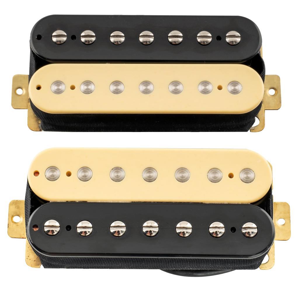 Artec HBA117 Alnico 5 Open-Type Humbucker Pickup Set for 7-String Electric Guitar, Zebra (Set of 2)