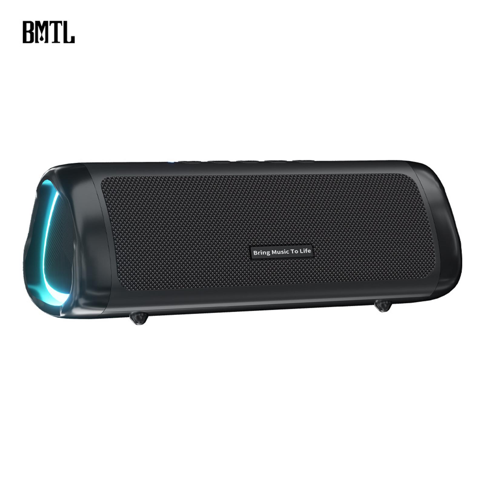 

BT-динамик с чистым звуком, беспроводной стереодинамик, встроенные 2 динамика, светодиодная подсветка, водонепроницаемость IPX6 чёрный