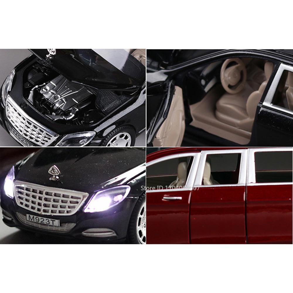 1:24 Scale S600 62S Mini Model Toy Cars Alloy Diecast Doors Opened Sound Light Pull Back Rubber Tires Car Toys Children Gifts