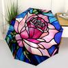 1pc Rose Window Automatic Open/Close Umbrella Compact Folding Umbrella, All-Season Portable Umbrella for Women/Men F1124171