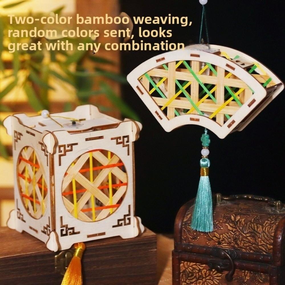 Rabbit Mid-Autumn Wooden Lantern Glowing Chinese Style Handheld Lantern Handmade DIY Portable Flower Lantern Girl