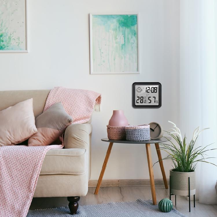 Room Thermometer and Humidity Gauge with Clock Calender ℃/℉ Switchable for Home