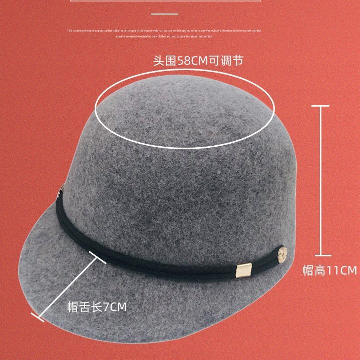 Gorro de Lã Estilo Baseball Outono Inverno Chapéu de Cavaleiro Tendência Casual Versátil Chapéu Masculino