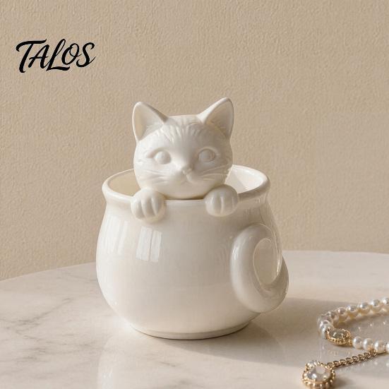 Talos 3D Printed Cat Teacup, Cute Coffee Cup, Figurine Mugs, Holiday and Birthday Gift for Milk Tea Lovers