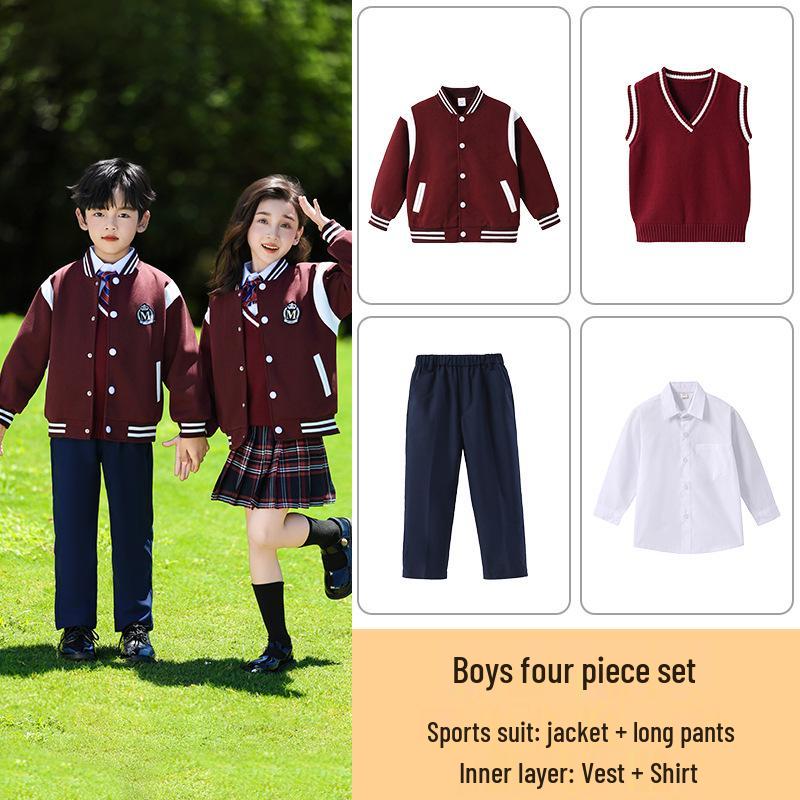 British Style Children's School Uniform Set - Spring & Autumn