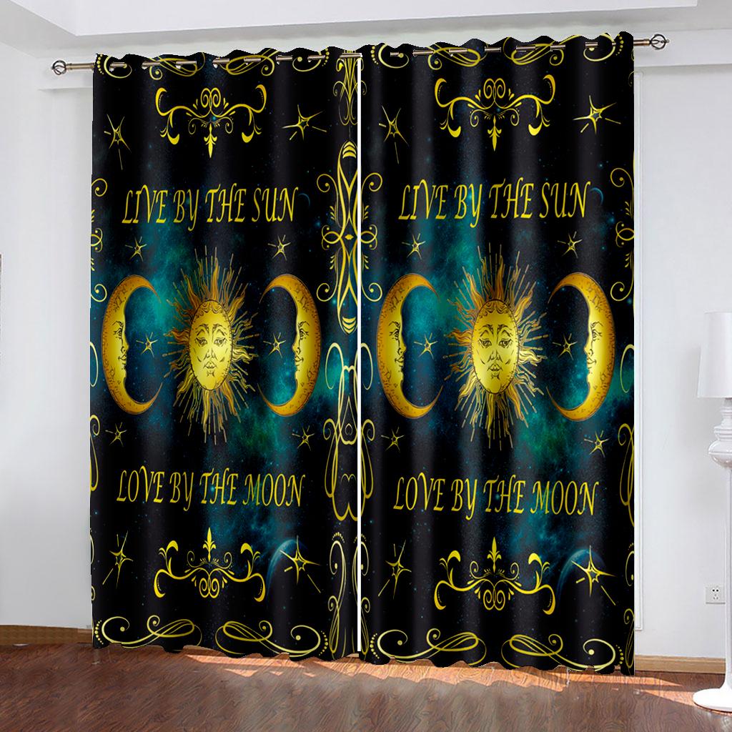 Boho Darkening Window Curtain for Bedroom Retro Blackout Curtain Living Room Bohemian Drapes Decor(2Panels) Cotinas De Sala