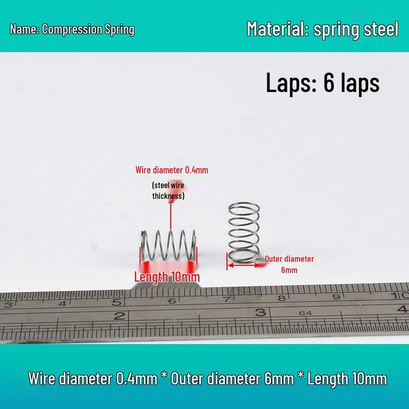 Small Mechanical Compression Spring: 0.4mm Wire, 2-8mm Outer Diameter