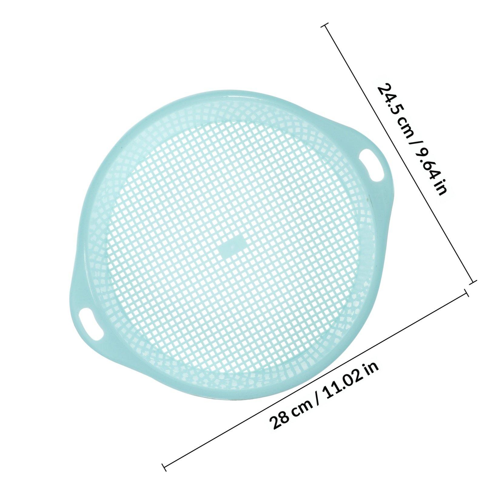 

4Pcs Plastic Soil Sieve Garden Tool Special Design Lightweight Handle Balcony Mini Garden Gravel Sand Sifting Gardening синий