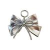 Y2K Inspired Silver Bowknot Keychain Charm with Retro Modern Design for Fashionable Bag Phone Decors Accessory Lightweight Portable