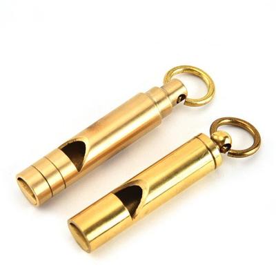 Handmade Retro Brass Whistle - Referee, Survival, & Keychain Pendant for Outdoors