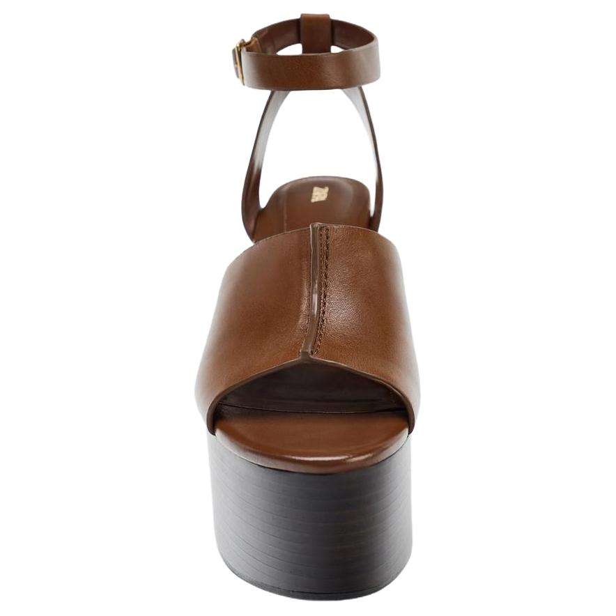 Zara Fashionable Comfortable High Heel Sandals Women Sandals Brown 1338610105