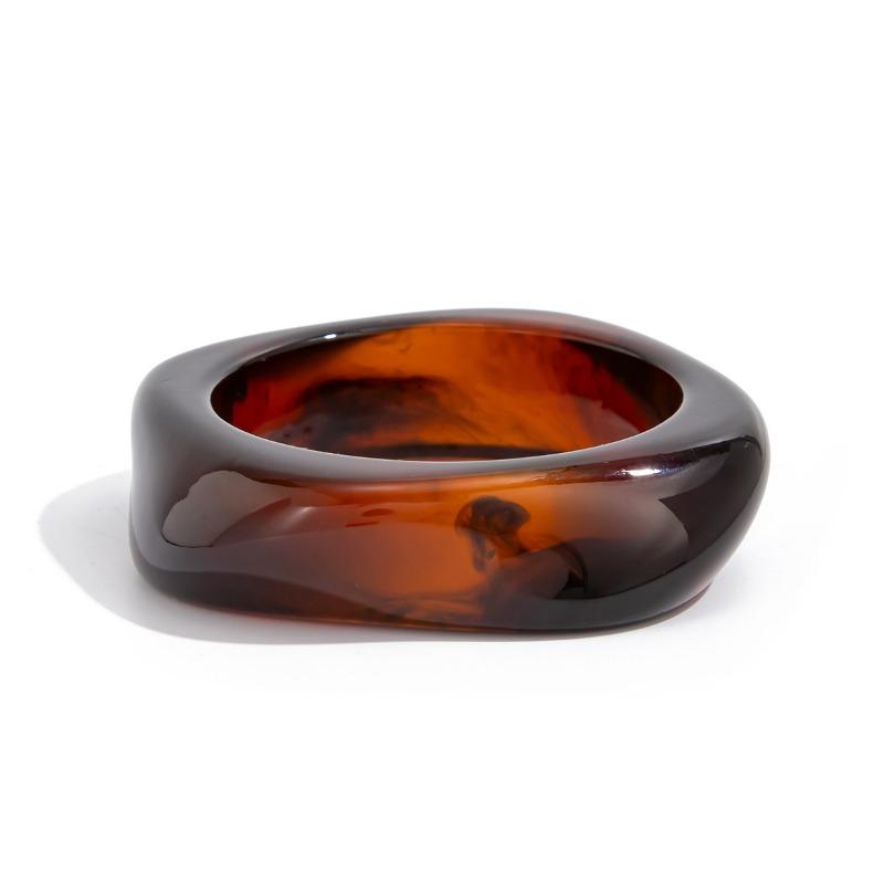 Fashion Polygon Dyed Snake Striped Exaggerated Metal Bangle For Women