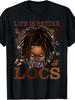 Plus Size - Plus-Size Locs Pattern T-Shirt, Available for Women And, with Butterfly Design, Women'