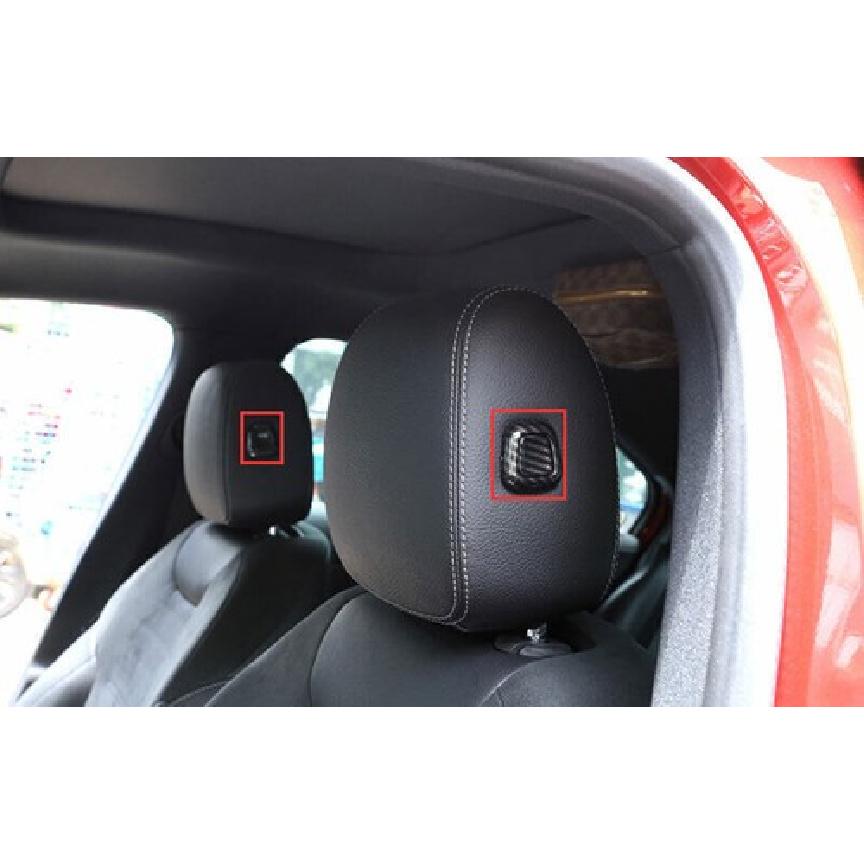 For Benz GLE GLS 2020-2022 Carbon Fiber Seat Headrest Button Frame Cover Trim 4*