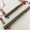 Parrots Toy Hammock Swing Toy Swing Standing Training Supplies Toy Wood Hammock with Colorful Beads Toy