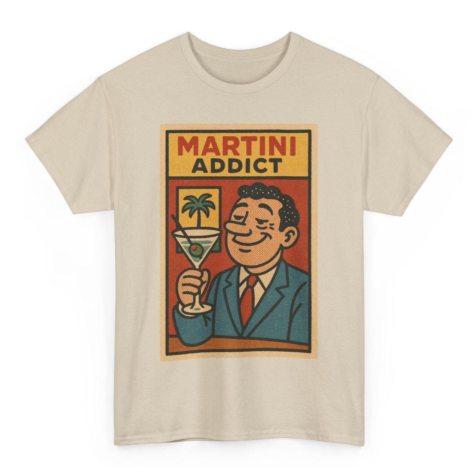 Martini Addict T-Shirt: Retro Comic Cocktail Graphic Tee 4XL