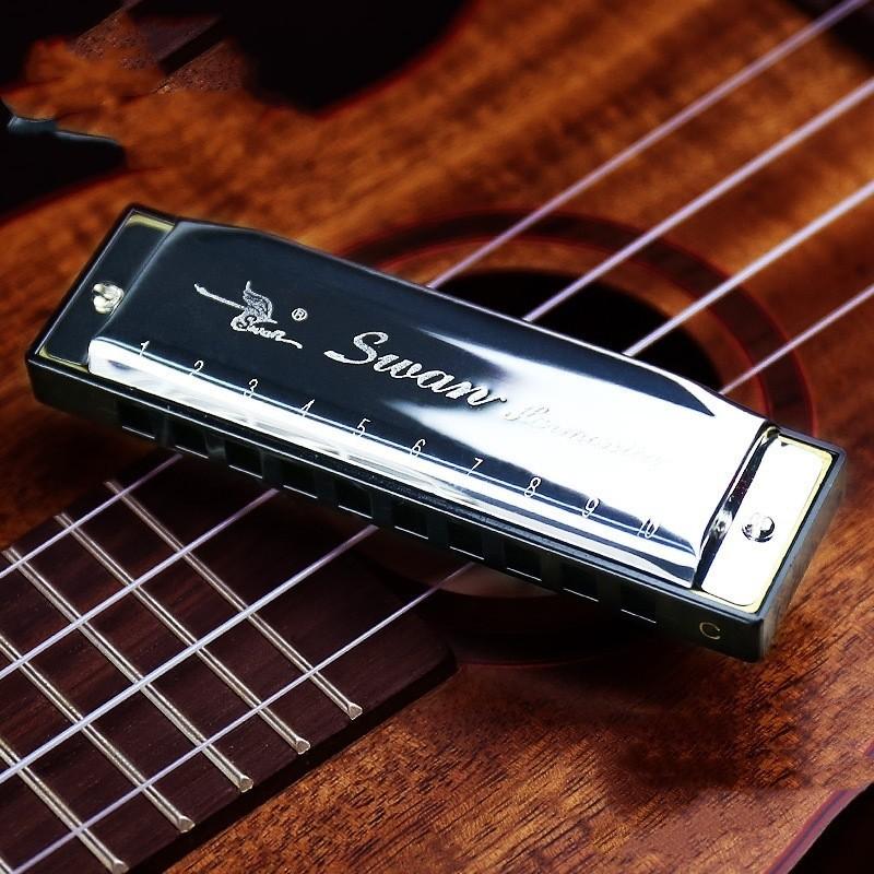 Swan Harmonica 24 Hole Beginner Music Instrument With Silver Cover For Students And Adults