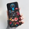 For Nokia 1.4 TA-1322 Nokia 3.4 TA-1288 TA-1285 TA-1283 Case Fashion Flower Painted Phone Casing Black Soft Silicone Back Cover