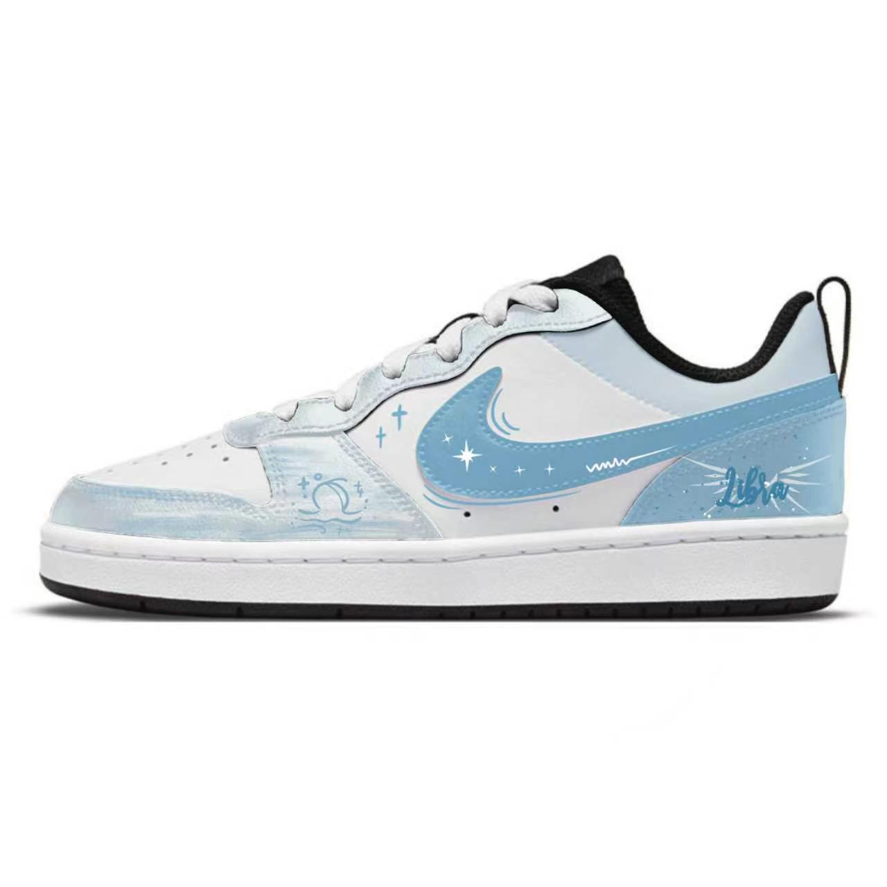 

Nike Court Borough Synthetic Leather Abrasion Resistant Low top Skateboard Shoes Women s Blue BQ5448-115(Team2125-) 35.5