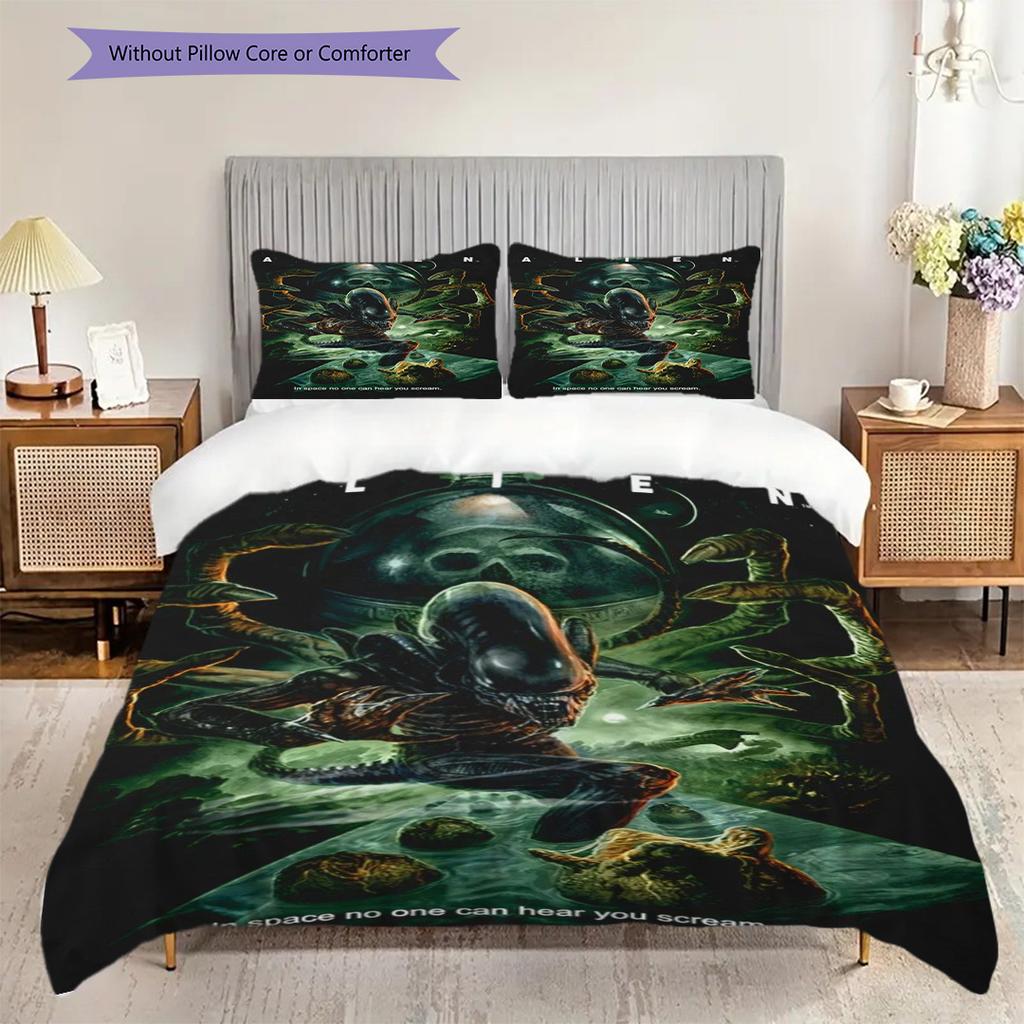 Alien Space Horror Bedding 1 Duvet Cover 2 Pillowcase Without Core Christmas Birthday Gift Duvet Cover And Pillowcase Bedding Set Bedding