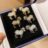 Goat Rhinestone Lamb Stud Earrings Mini Chinese New Year Earrings Jewelry  Spring Festival