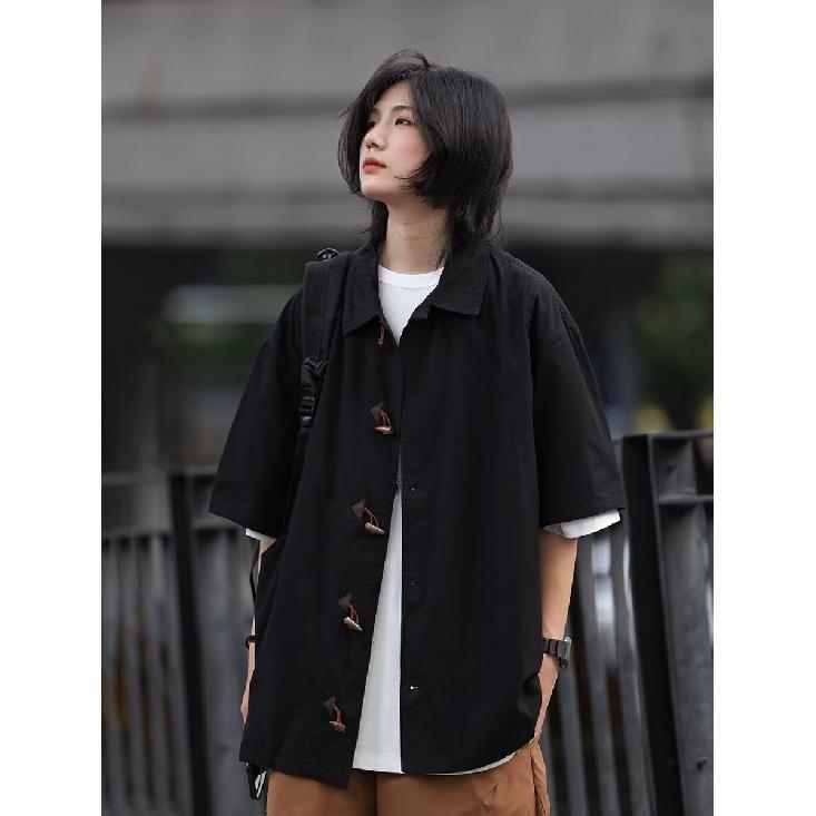 2024 New Retro Shirt For Men'S Summer Clothing, Hong Kong Style, Student'S Loose, Small And Popular Design, Fun Men'S Wear Top, Outerwear