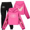 Children's Casual Fashion Hooded Pullover, Printed Loose Hoodie And Casual Pants Two-piece Set