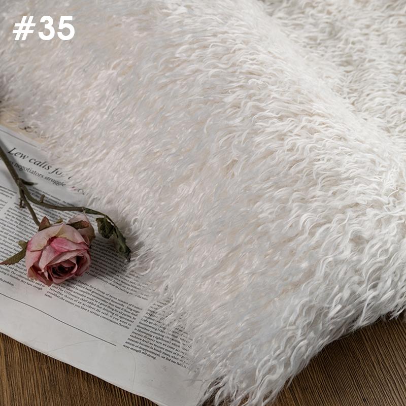 50*170cm High-grade 6cm Long Hair Cashmere Fabric Lamb Curly Imitation Tan Sheep Wool Plush Fabric DIY Clothing Dolls Cosplay