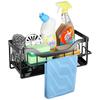 Kitchen Organizer Sink Rack Sponge Holder Kitchen Sink Organizer Towel Holder Drainer Sink Tray with Drain Pan Storage Rack