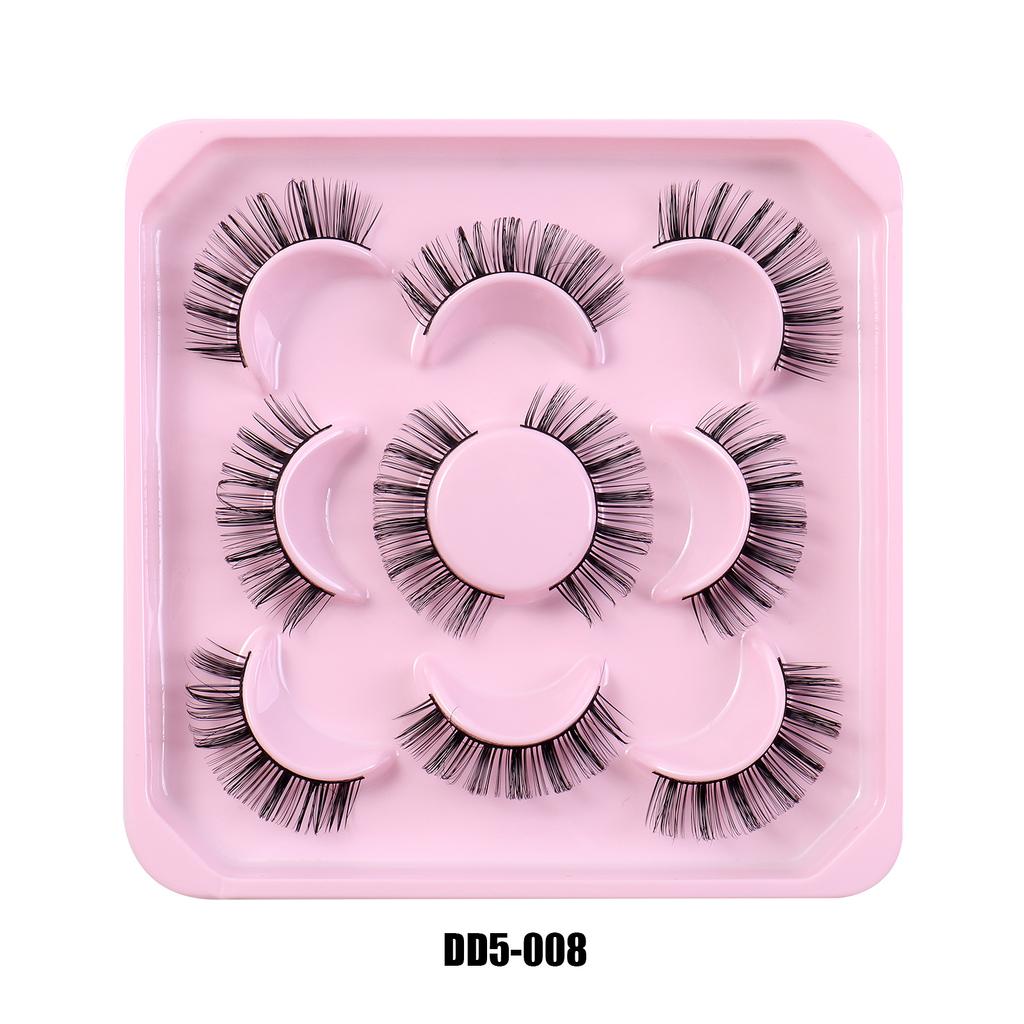 5 Pairs Of False Eyelashes, Roll D Song, Thick Curled Eyelashes