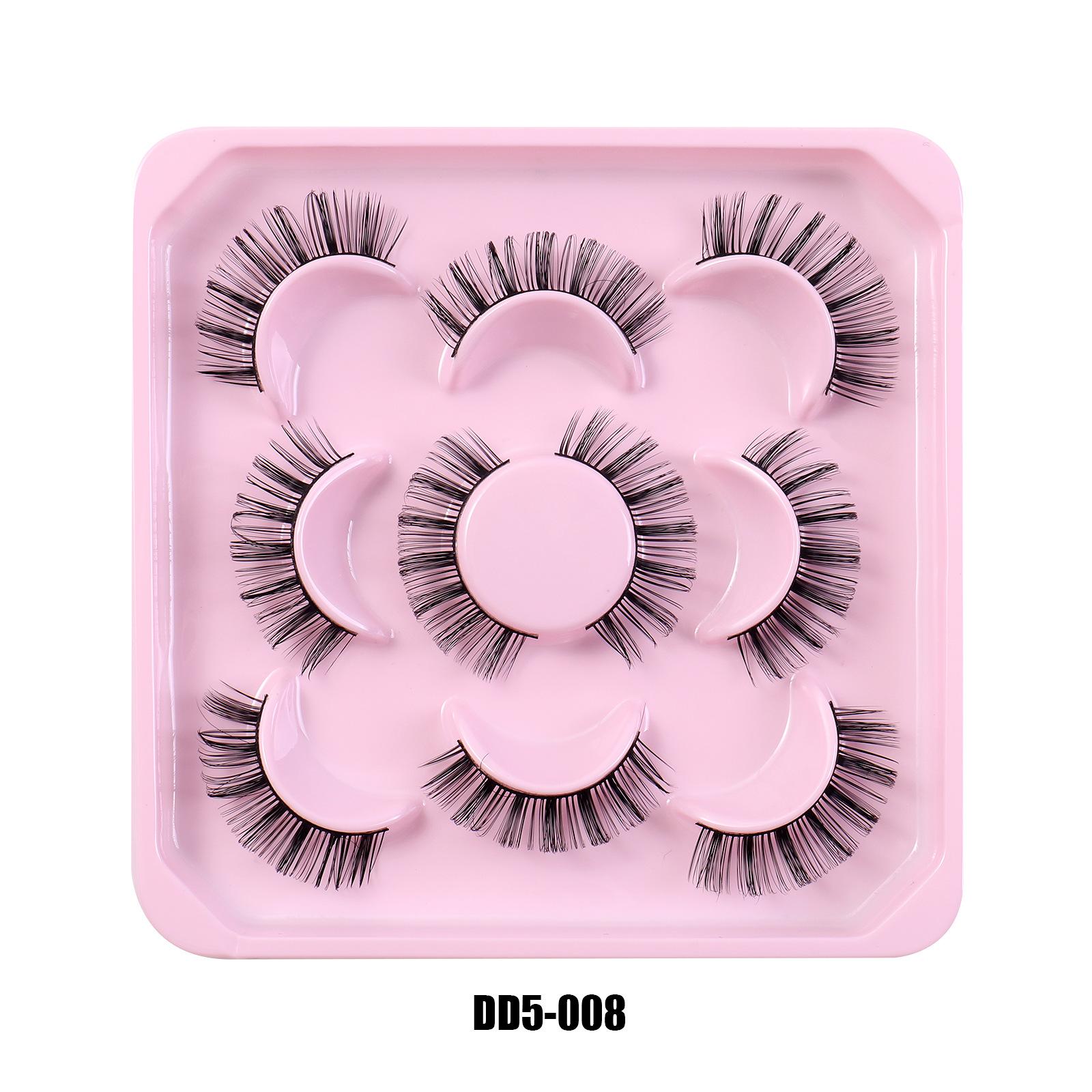 

5 Pairs Of False Eyelashes, Roll D Song, Thick Curled Eyelashes