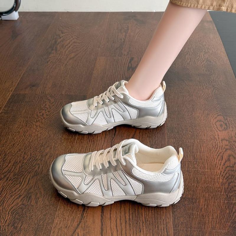 Mesh Breathable Color Matching Women's Shoes Summer New Student Fashion Sports Shoes Versatile Lace-up Casual Shoes Women