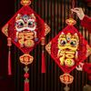 3D nálepka na dveře k čínskému Novému roku Plyšový lví tanec Novoroční dekorace Zeď
