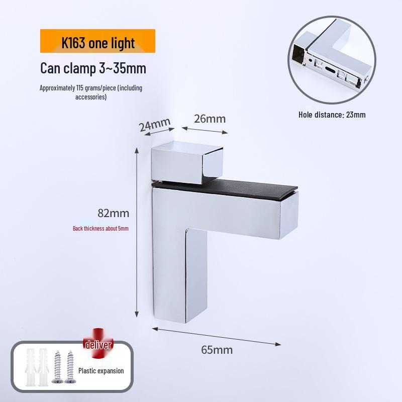 Zinc Alloy F-Shaped Glass Clip: Bathroom/Kitchen Shelf Support Bracket