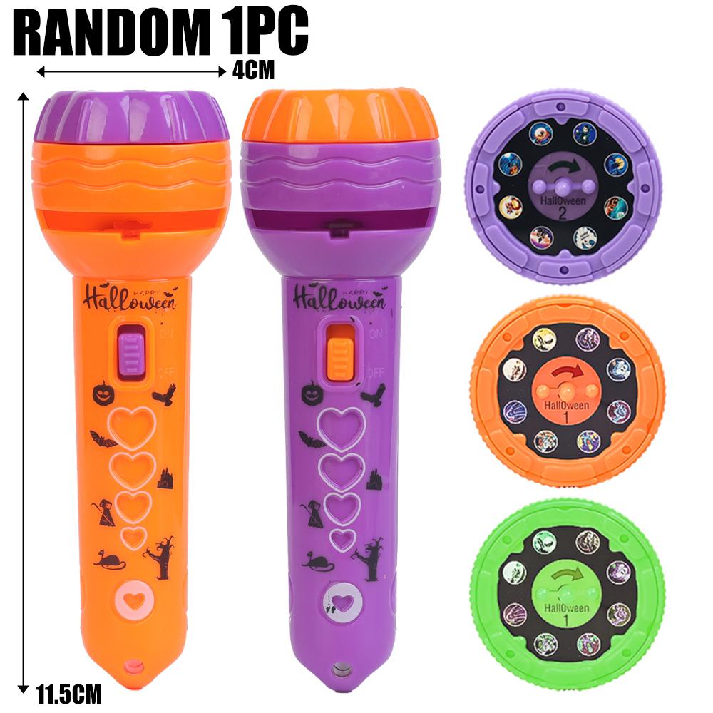 Children S Halloween Ghost Pumpkin Flashlight Projector Plaything Flashlight Lamp Picture Learning Plaything Baby Educational Halloween Present