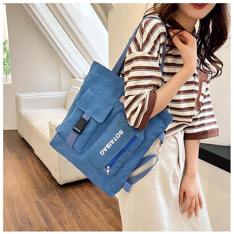 Canvas Tote Bag For Women Large Capacity Casual Shoulder Crossbody Urban Style