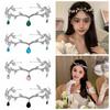 Liście Elficka Tiara Tiara z Cyrkoniami Bandana Styl Vintage Korona Wróżki Kobiety