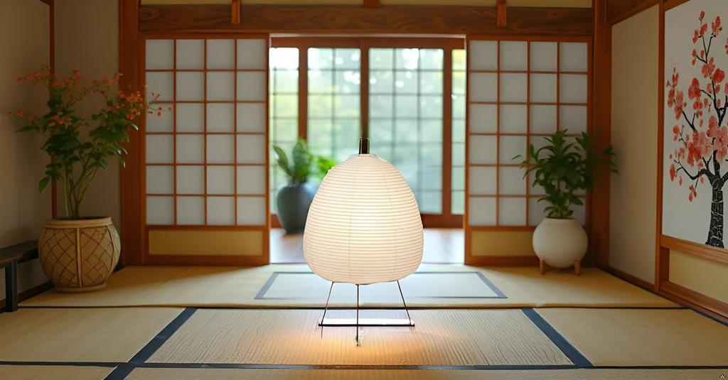 KY LEE Desk Lamp, Washi Paper Design Light, Table Lamp, Retro Japanese Style Lighting, Cute, Stylish, Simple, Antique, Bedroom Fixture, Indirect Light